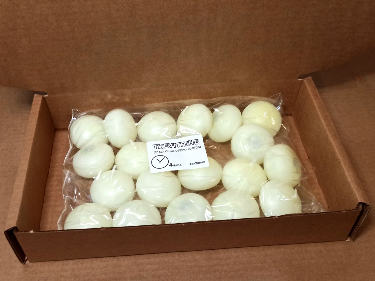 Плавающие свечи слоновая кость в коробке