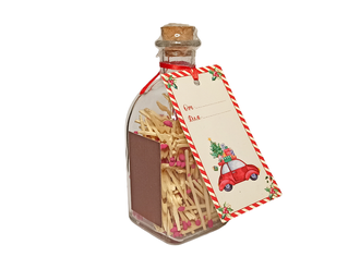 Спички новогодние красные в банке