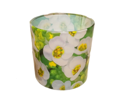 Ароматическая свеча в большом стакане Цветы 10x10 см