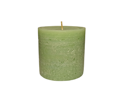 Свеча столбик рустик светло-зеленая 85x85 мм