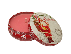 Новогодняя свеча в банке Санта Клаус 9 см