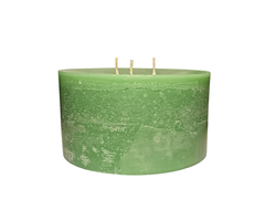 Большая свеча рустик лесной зеленый 3 фитиля