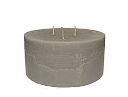 Серая интерьерная свеча рустик 15 см 3 фитиля