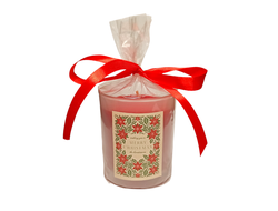 Новогодняя арома свеча Пуансеттия и красные ягоды