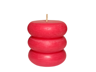 Свеча столбик Торус красный 8 см