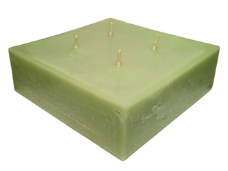 Свеча большая 4 фитиля 20X20 см цвет оливковый рустик