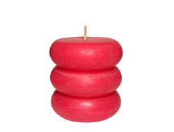 Свеча столбик Торус красный 8 см