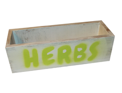 Ящик кашпо под цветы белый "Herbs".