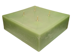 Свеча большая 4 фитиля 20X20 см цвет оливковый рустик