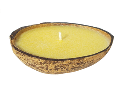 Свеча в кокосе ароматическая апельсин