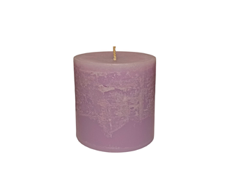 Свеча столбик рустик 85X85 мм лавандового цвета