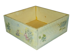 Ящик для цветов винтаж "Голубые цветы" 15х15х7 см.