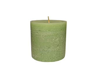 Свеча столбик рустик светло-зеленая 85x85 мм