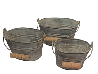 Набор металлических кашпо для сада 3 штуки