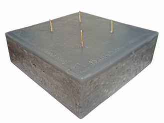 Свеча большая интерьерная 4 фитиля 20X20 см серая рустик